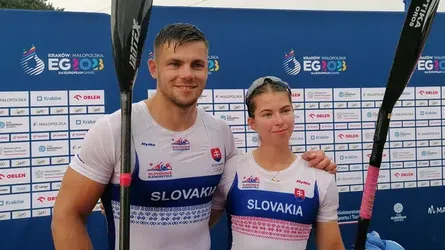 Kanoistika-MSR: Denis Myšák a Bianka Sidová oslavujú víťazstvo v K1 na 200 m