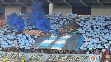 Slovan v Ľubľane ako doma. Pozrite si nápadité choreo i pyrotechnickú šou „belasých”